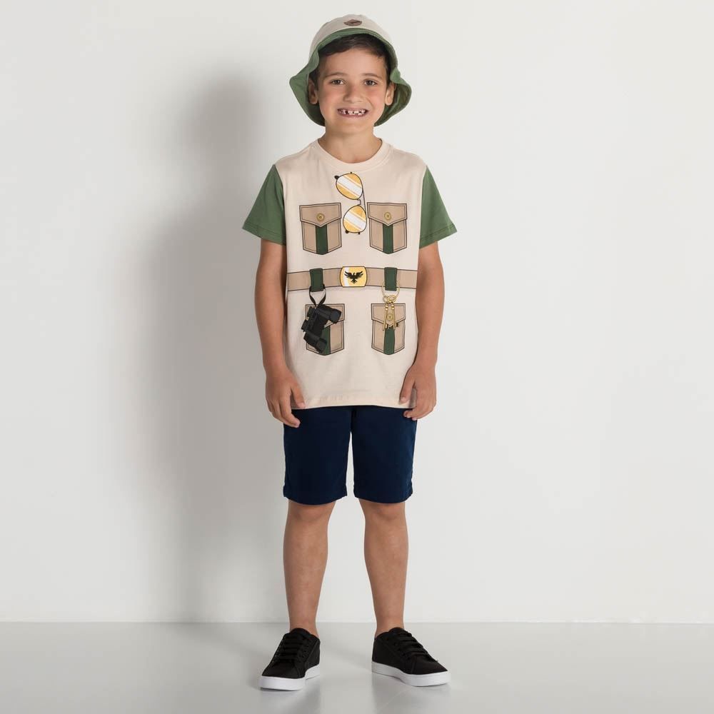 Camiseta 4 a 10 anos Bucket Bolsos + Brinde Chapéu Hot Dog