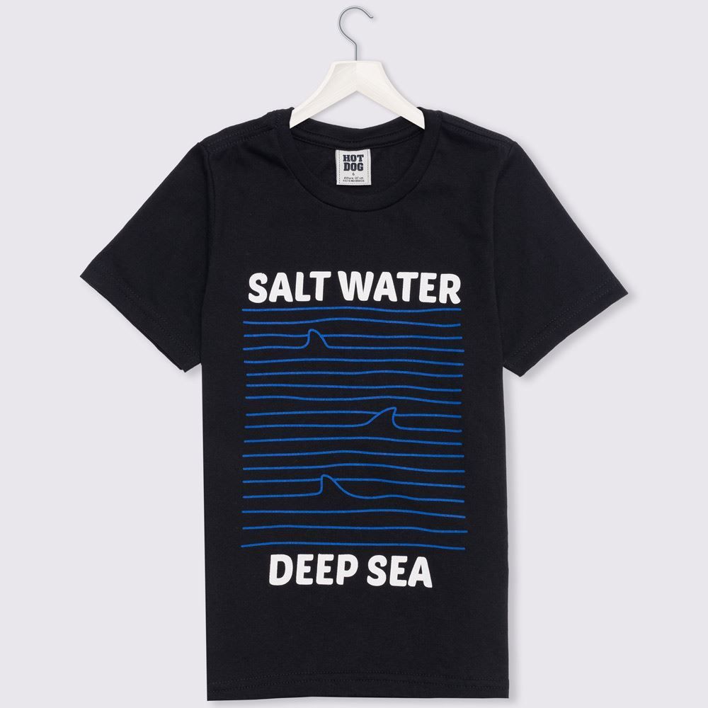 Camiseta 4 a 10 anos Fundo do Mar Hot Dog