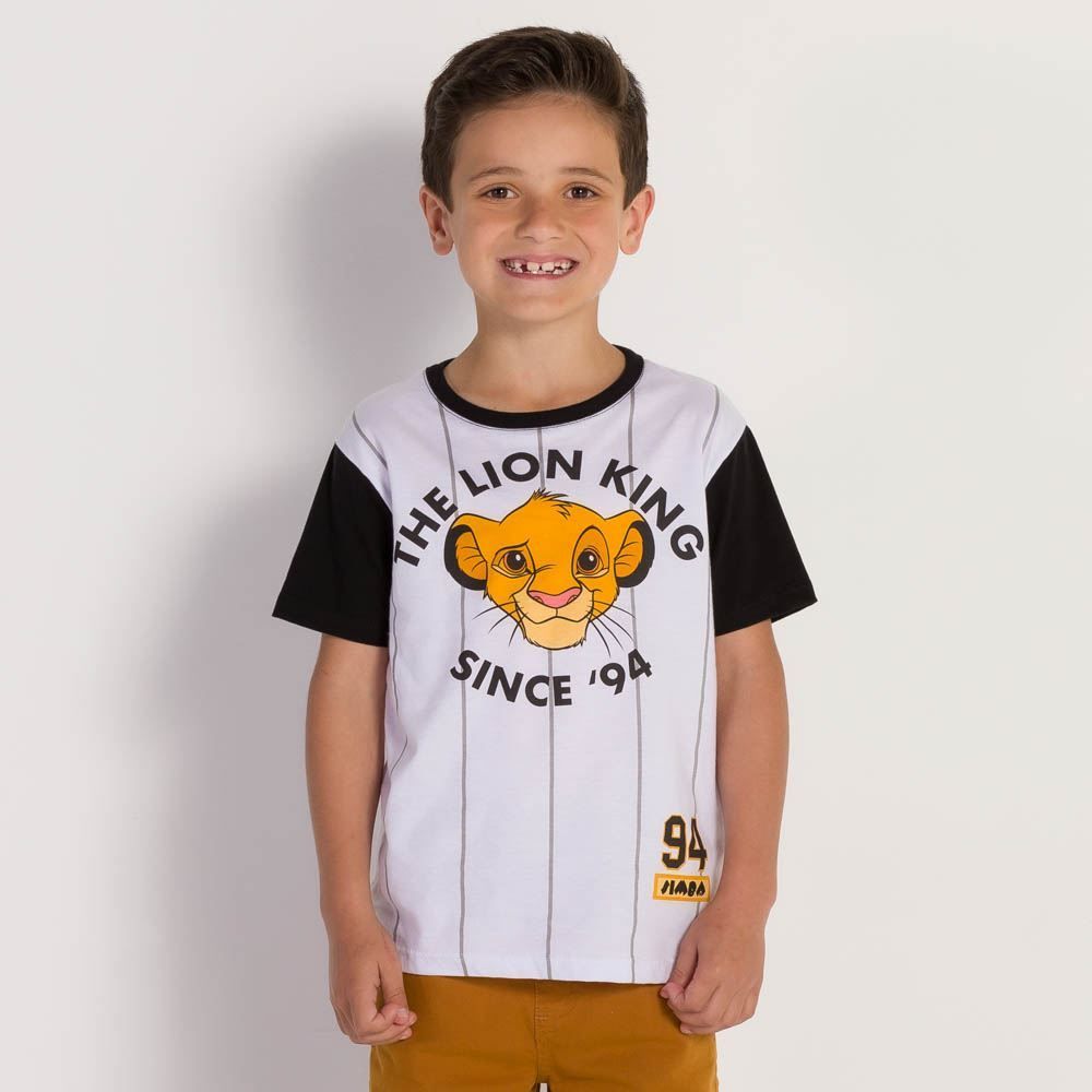 Camiseta 4 a 10 anos Malha Rei Leão King Disney