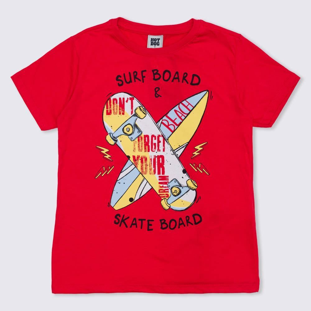 Camiseta 4 a 10 anos Malha Silk Surf Brinde Hot Dog