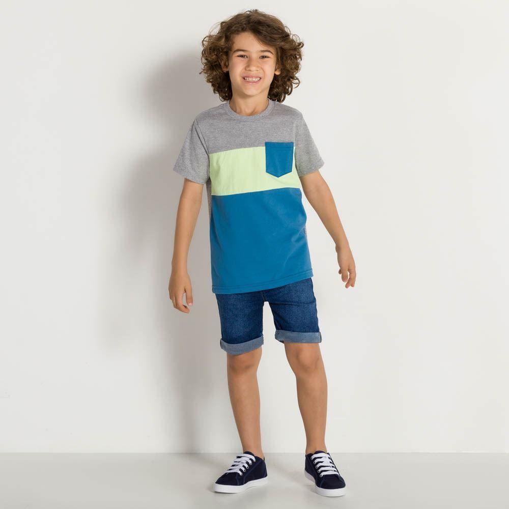 Camiseta 4 a 10 anos Menino Malha Hot Dog