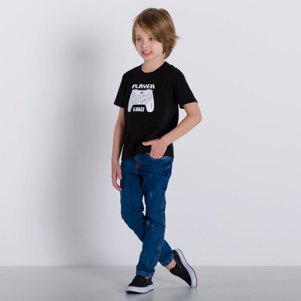 Camiseta 4 a 10 anos Player Two Hot Dog