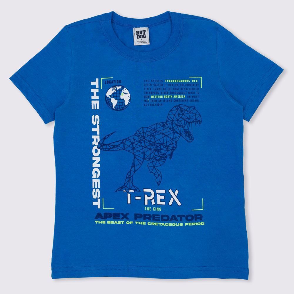 Camiseta 4 a 10 anos Silk Dino Hot Dog