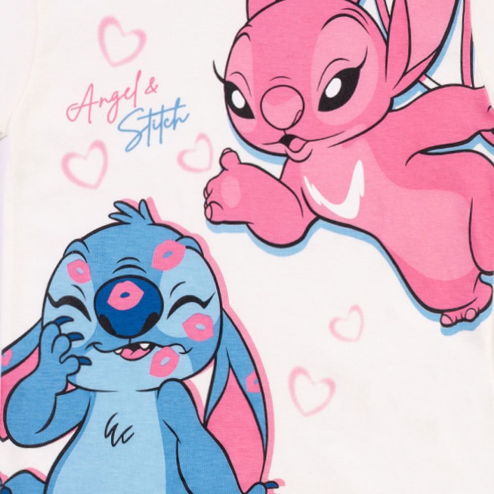 Camiseta Angel E Stitch Infantil Menina 4 a 10 Anos Disney