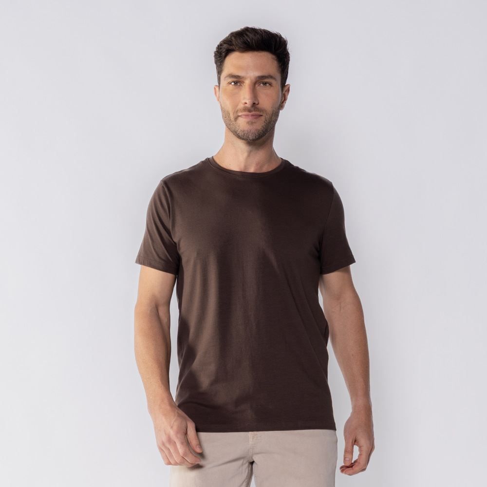 Camiseta Básica Masculina De Algodão Peruano Marc Alain