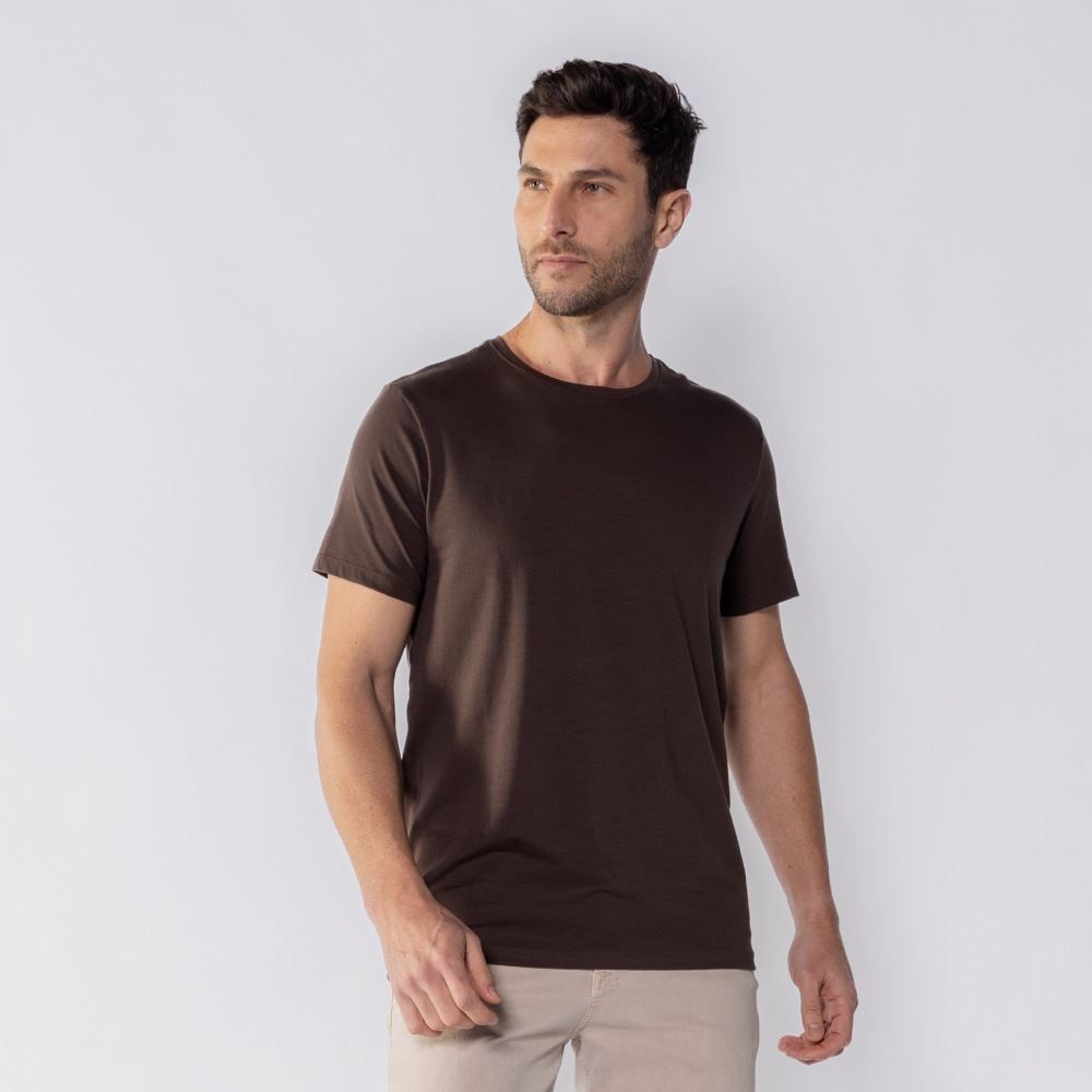 Camiseta Básica Masculina De Algodão Peruano Marc Alain