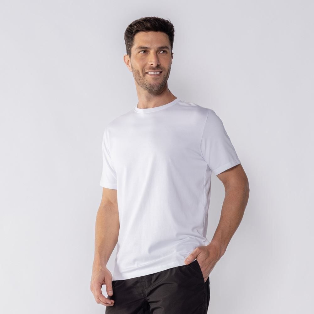 Camiseta Básica Masculina De Algodão Peruano Marc Alain