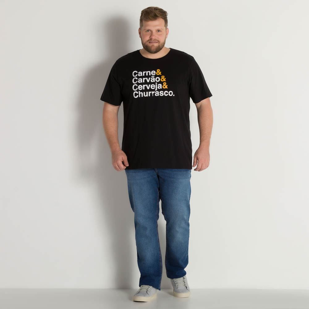 Camiseta Churrasco Carne Carvão Cerveja Marc Alain Plus