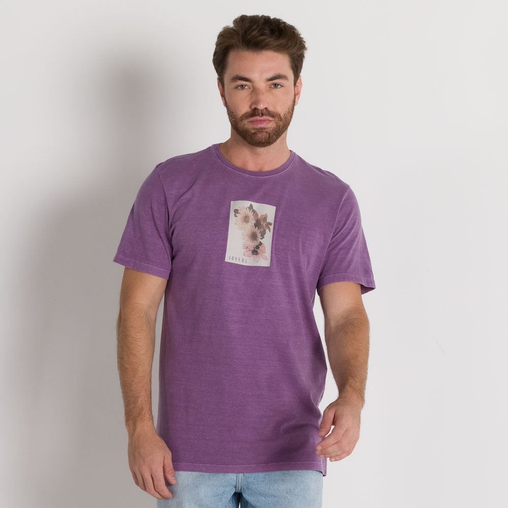 Camiseta com Silk de Flor Marc Alain