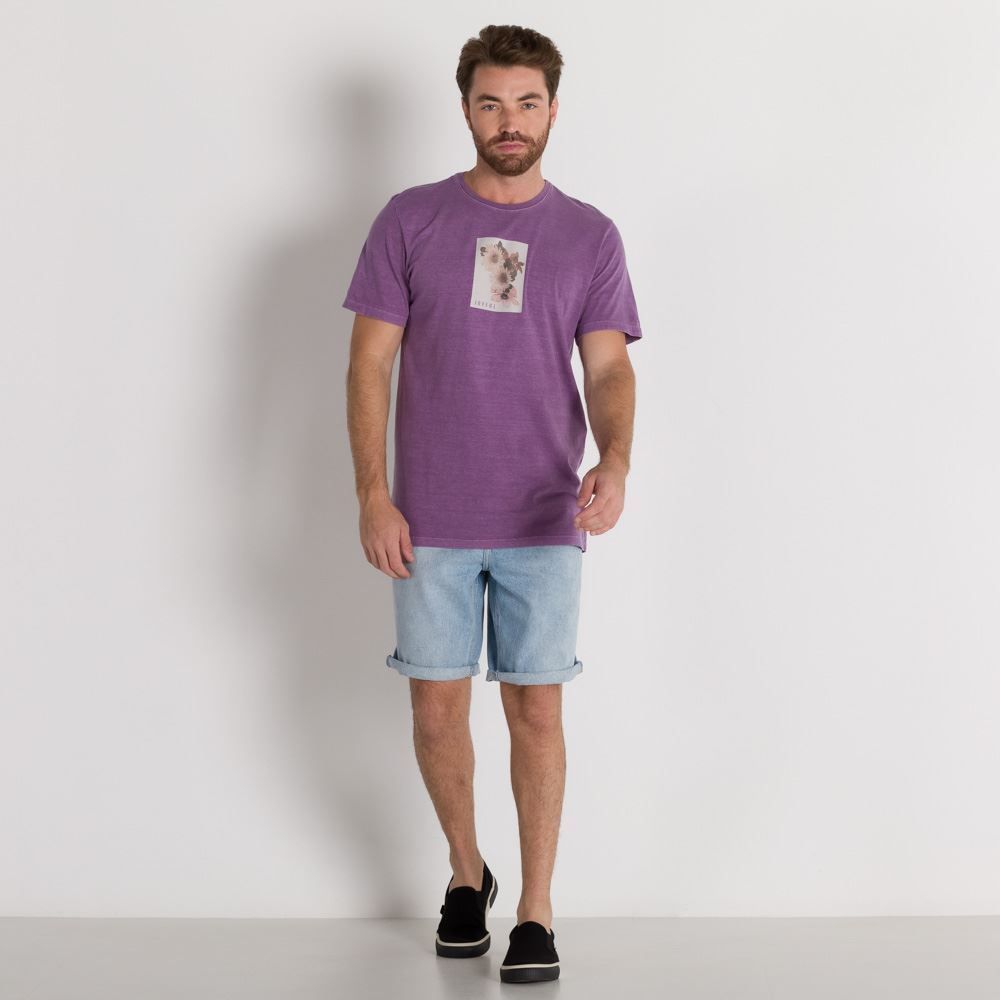 Camiseta com Silk de Flor Marc Alain