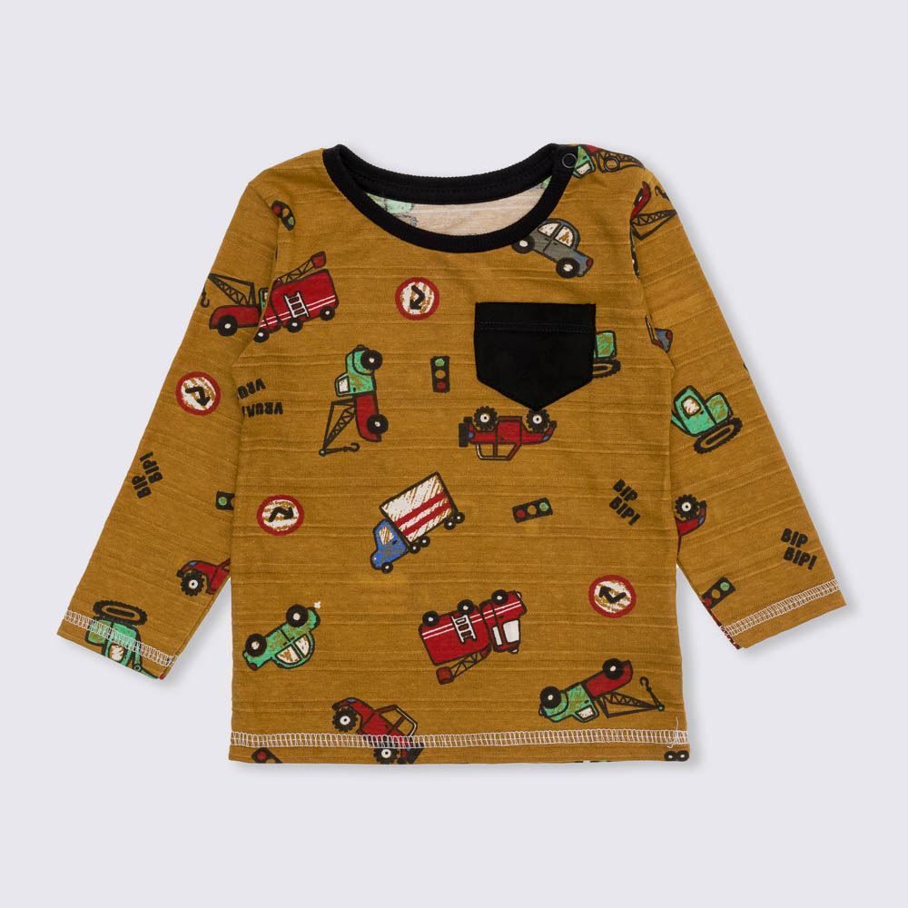 Camiseta de Bebê com Bolso Carros Yoyo Baby