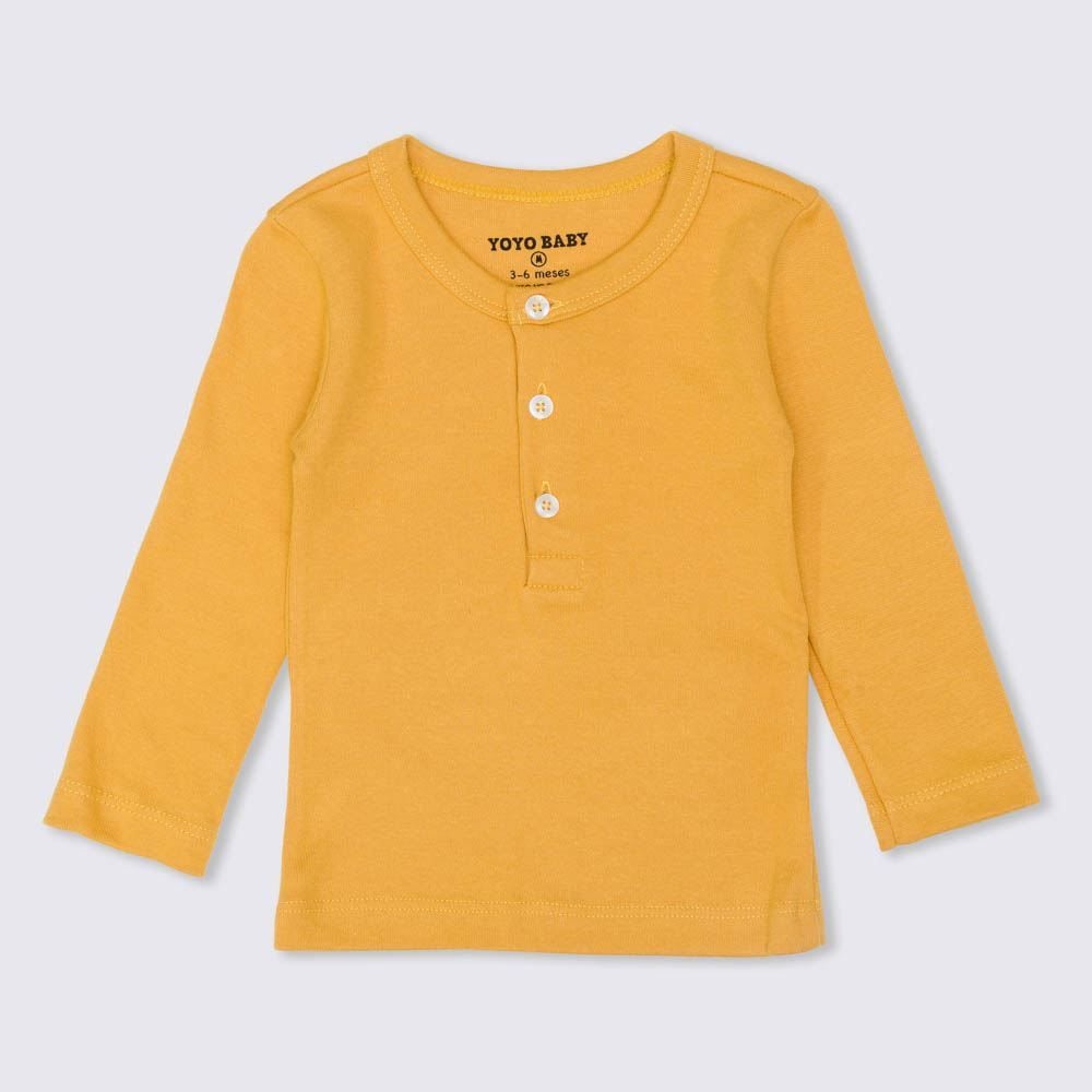 Camiseta de Bebê Malha Suedine Botões Yoyo Baby