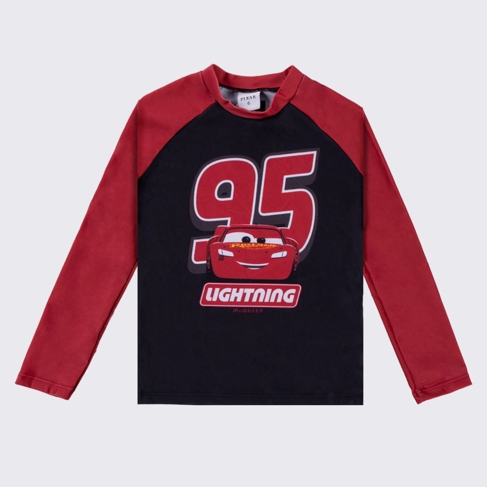 Camiseta Infantil Com Proteção UV McQueen 4 a 10 Anos Disney