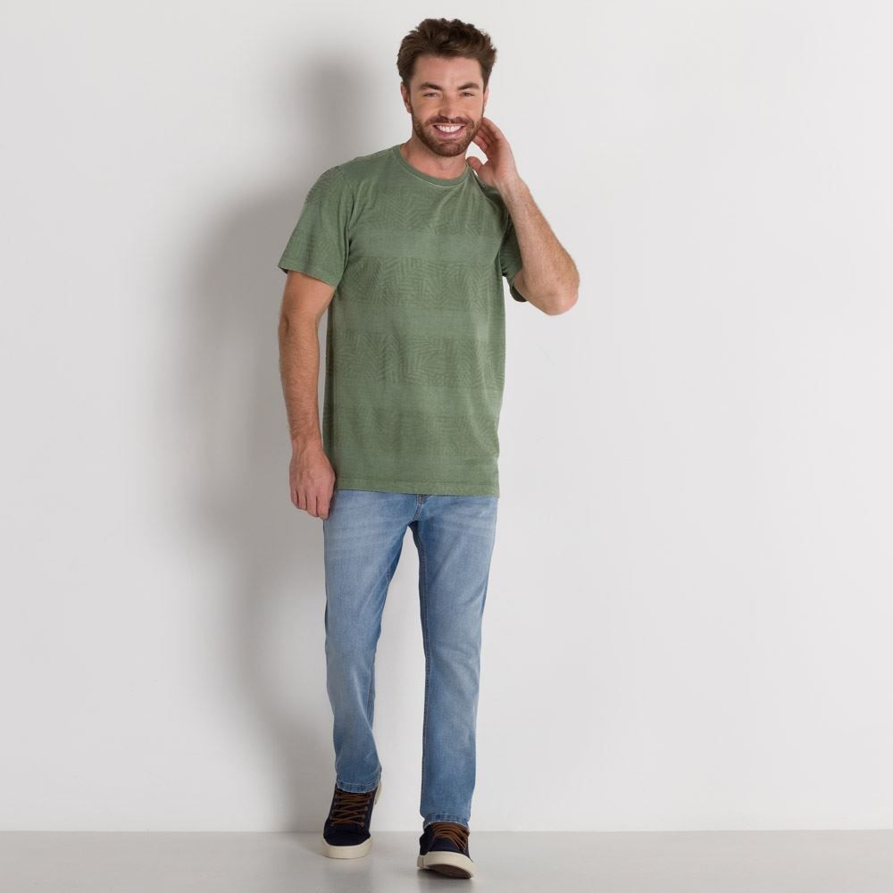 Camiseta Estonada Full Print com Folhas Marc Alain