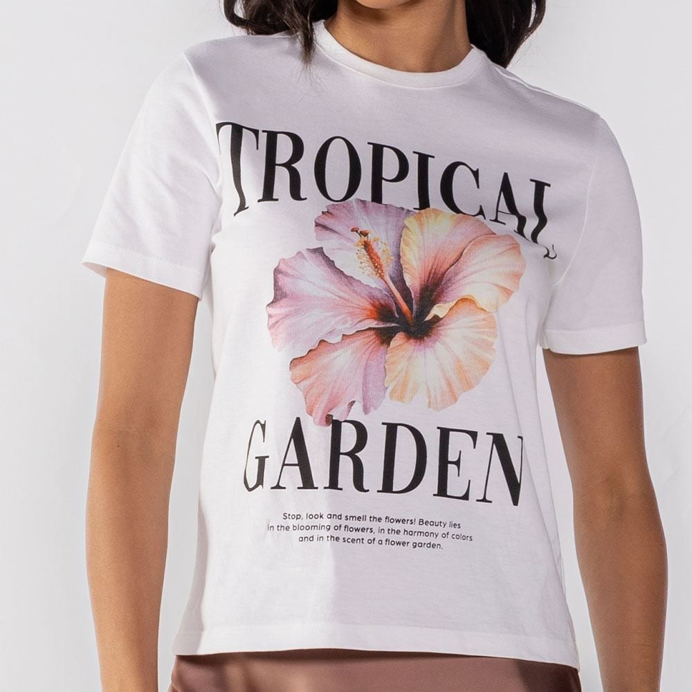Camiseta Feminina Tropical Garden Boby Blues