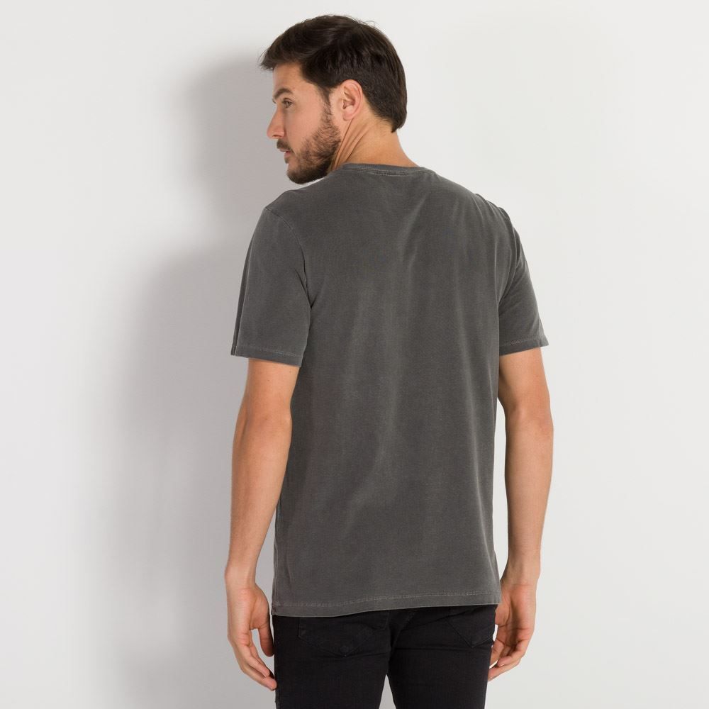 Camiseta Flame Estonada com Bolso Marc Alain