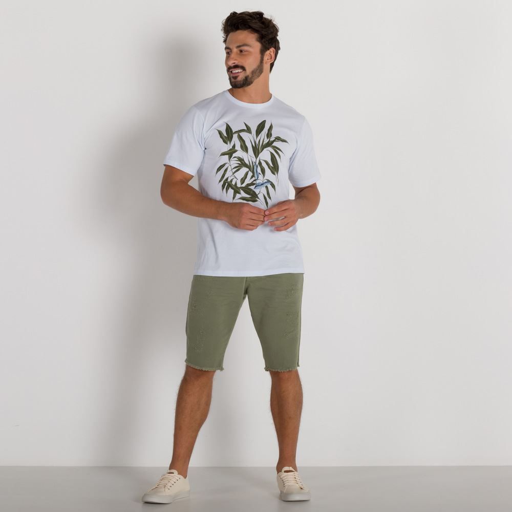 Camiseta Folhagens e Beija-Flor Marc Alain