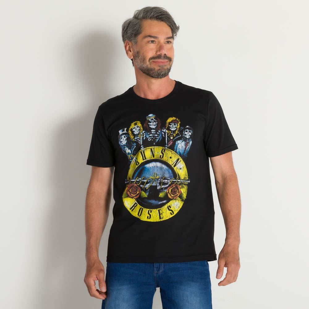 Camiseta Guns N' Roses Esqueleto BandUP