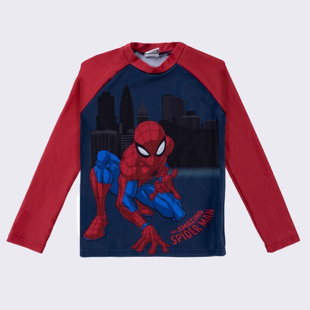 Camiseta Infantil Com Proteção UV Homem Aranha 4 a 10 Anos Marvel