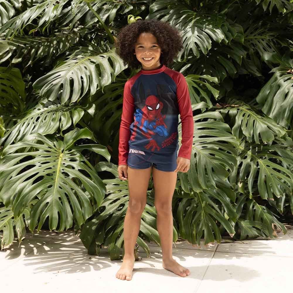 Camiseta Infantil Com Proteção UV Homem Aranha 4 a 10 Anos Marvel