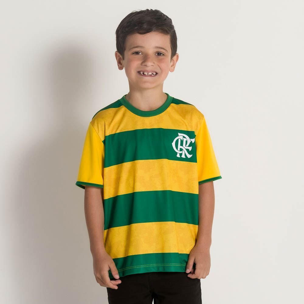 Camiseta Infantil Unissex Borari Brasil Flamengo Body Lab