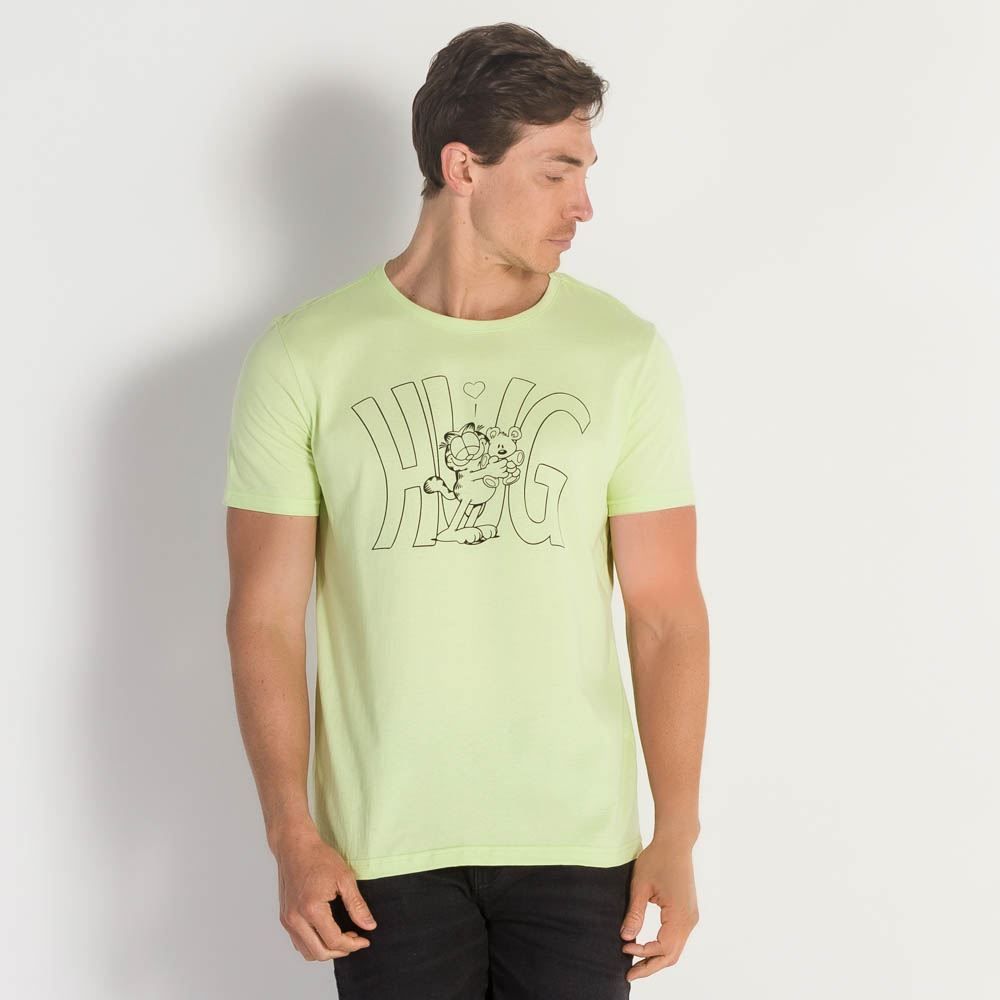 Camiseta M/Malha Garfield Hug Banker