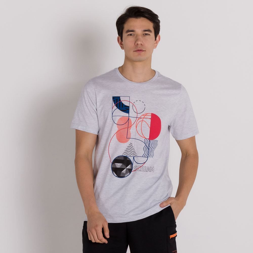 Camiseta Malha Estampa Geométrica Scream