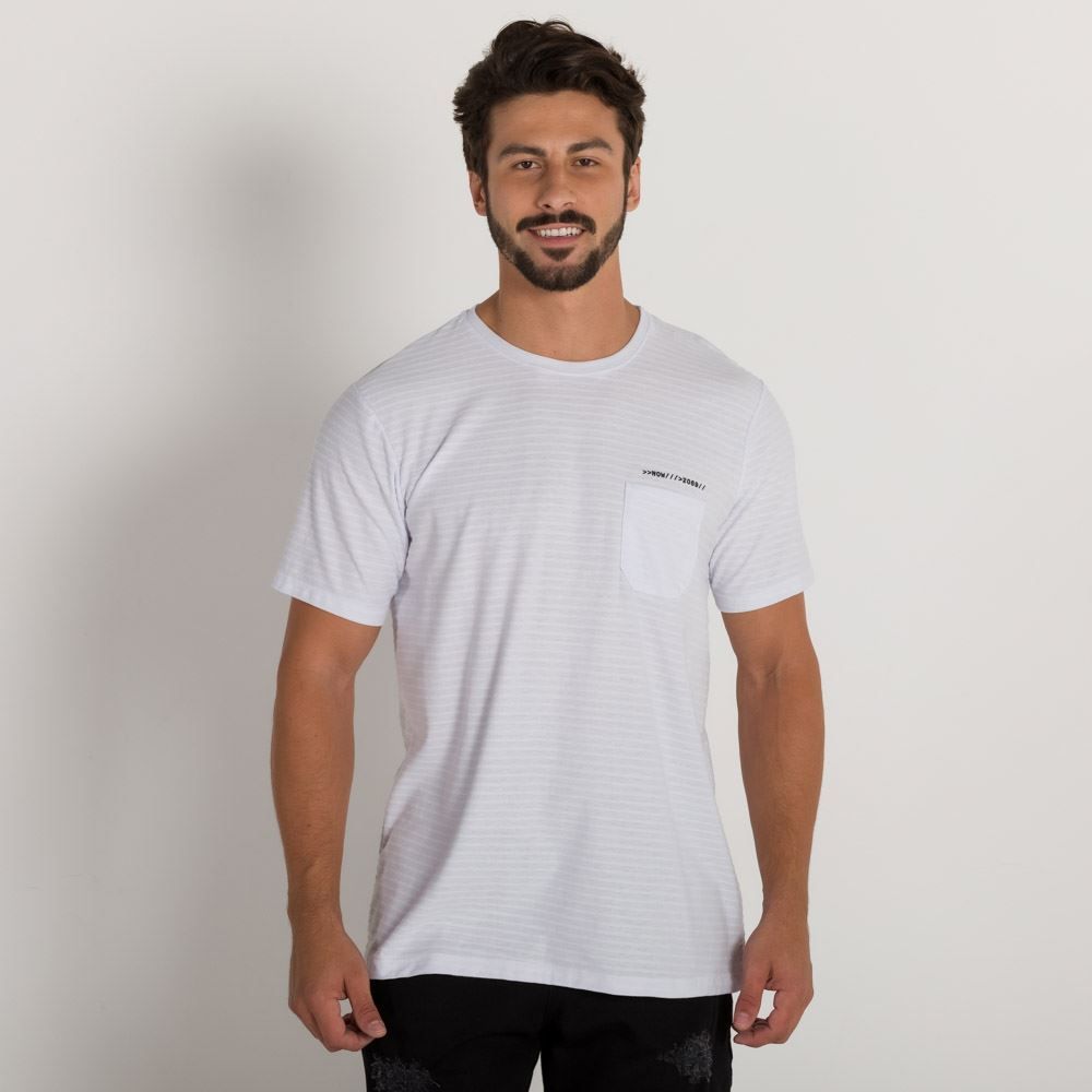 Camiseta Manga Curta com Bolso Marc Alain