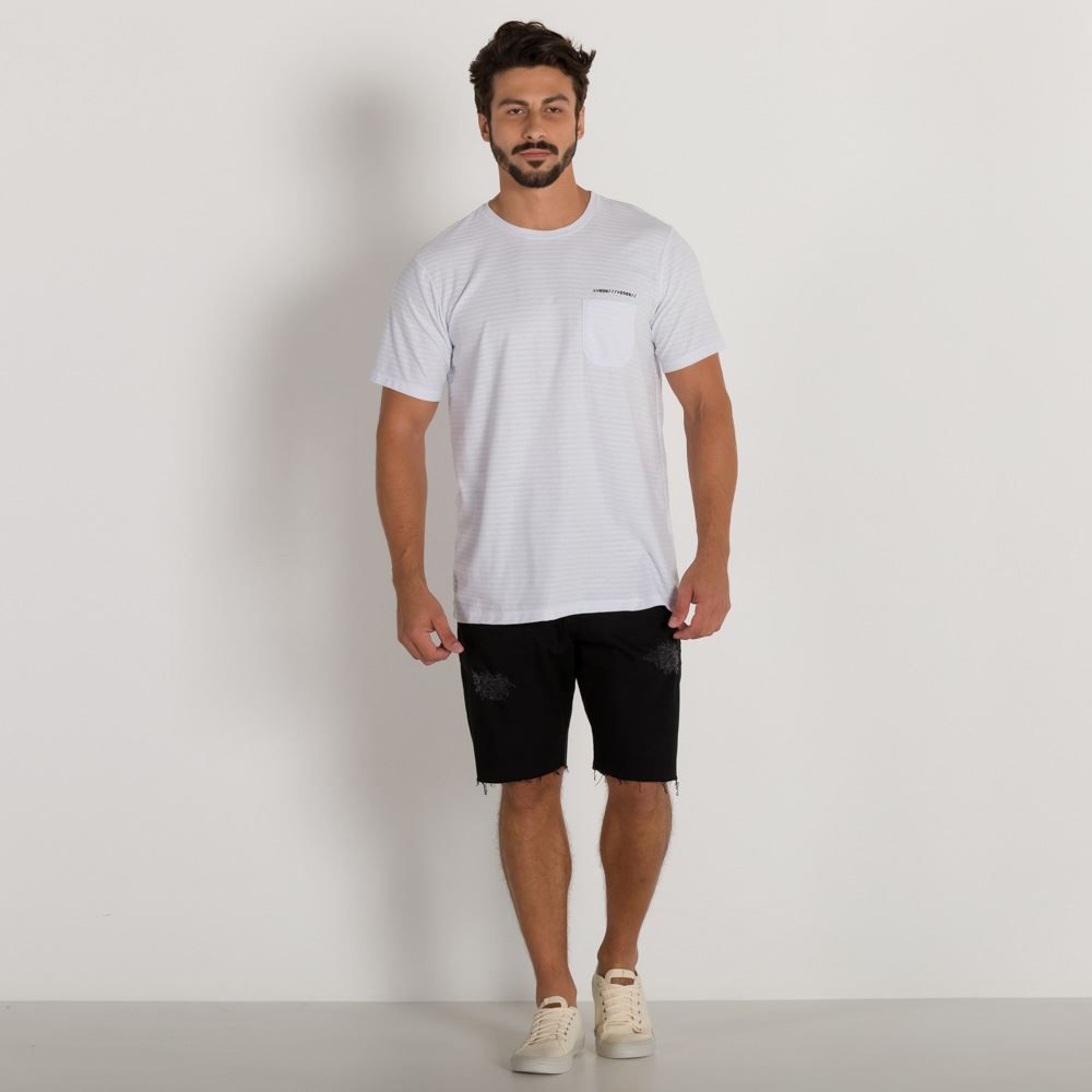 Camiseta Manga Curta com Bolso Marc Alain