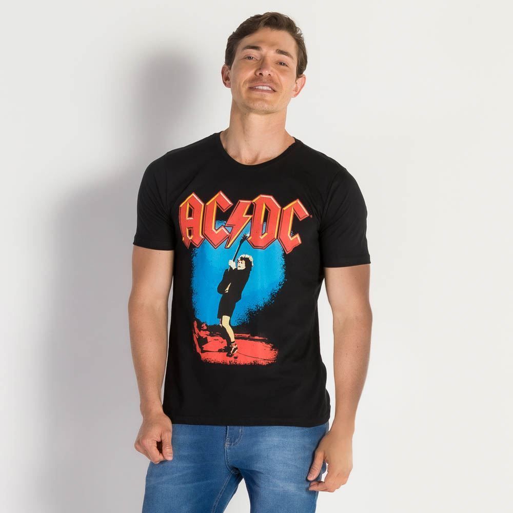 Camiseta Masculina ACDC Angus Young BandUP