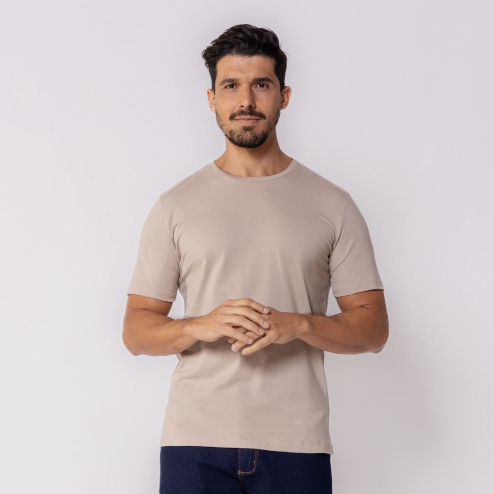Camiseta Masculina Básica De Algodão Marc Alain