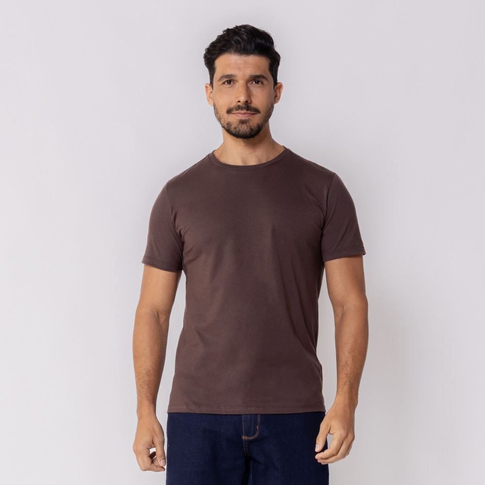 Camiseta Masculina Básica De Algodão Marc Alain