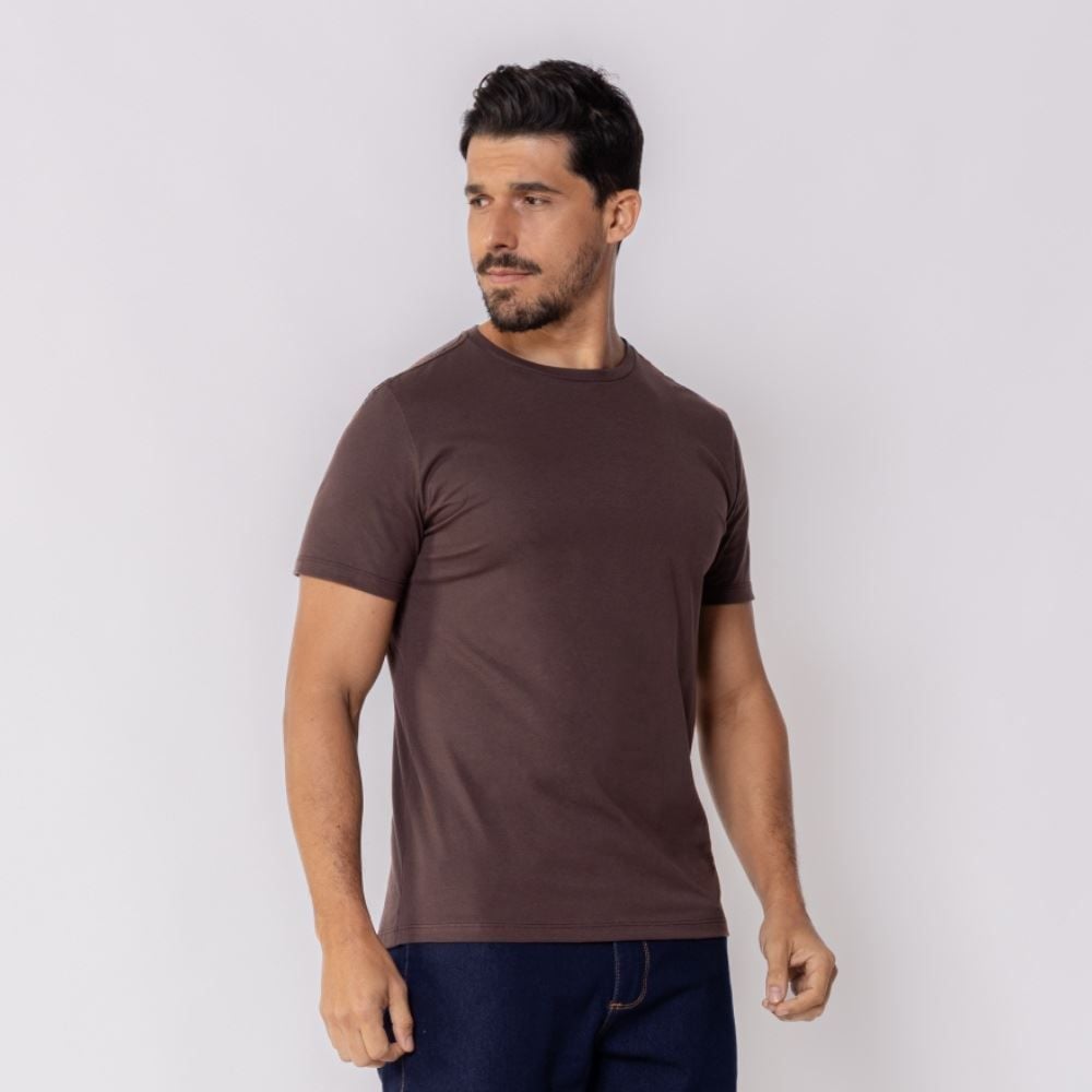 Camiseta Masculina Básica De Algodão Marc Alain