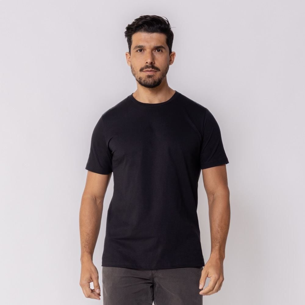 Camiseta Masculina Básica De Algodão Marc Alain