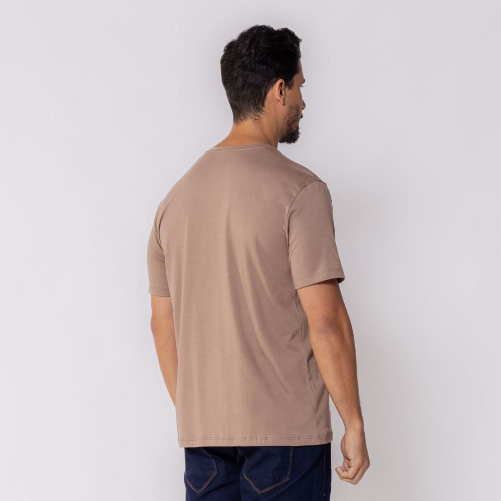 Camiseta Masculina Com Bolso De Algodão Pima Marc Alain 