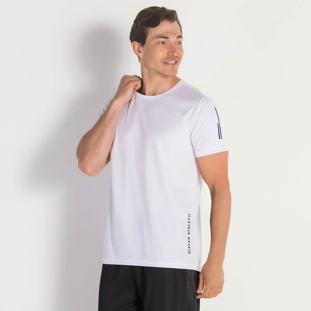 Camiseta Masculina Dry Com Estampa Na Lateral Scream