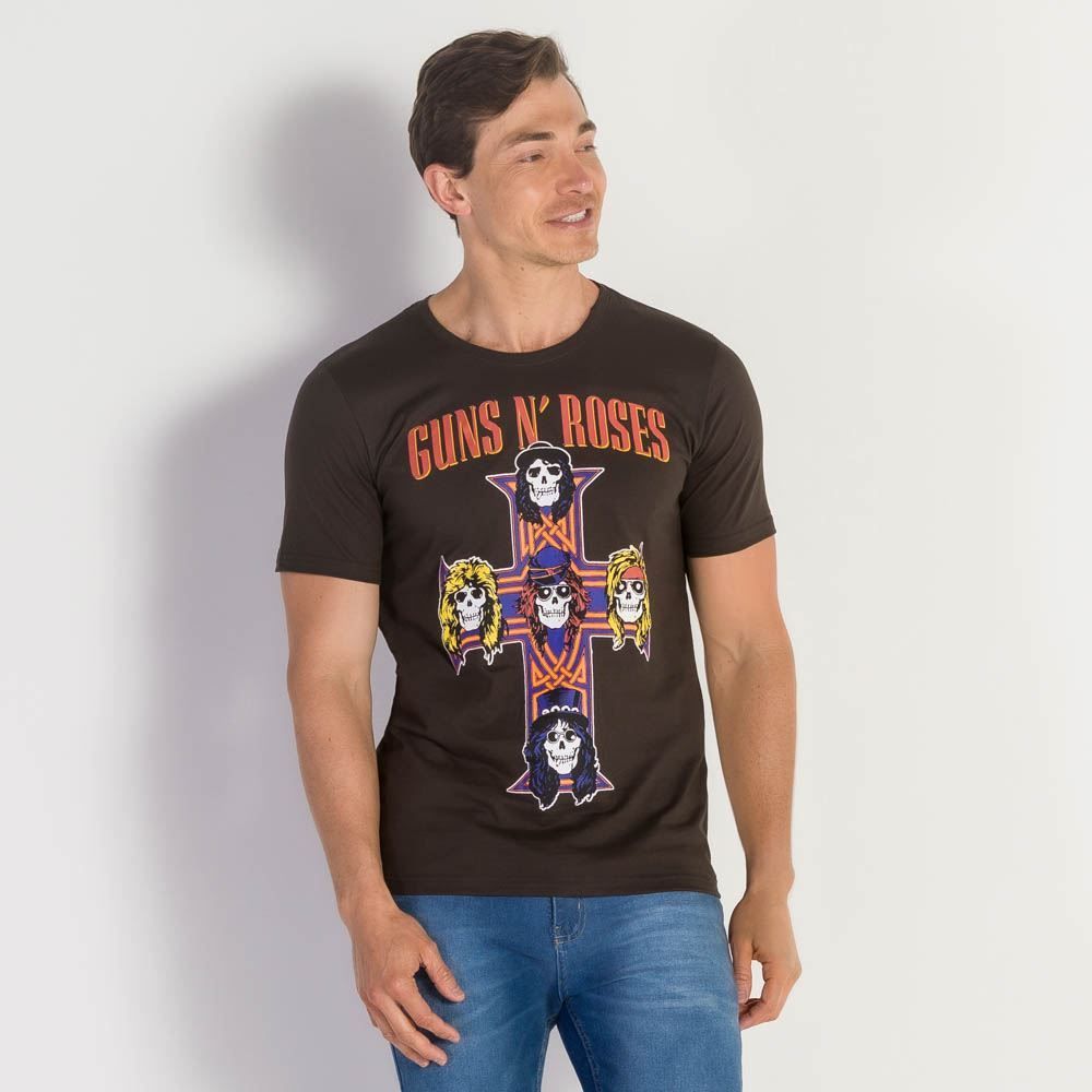 Camiseta Masculina Guns N Roses Cross BandUP
