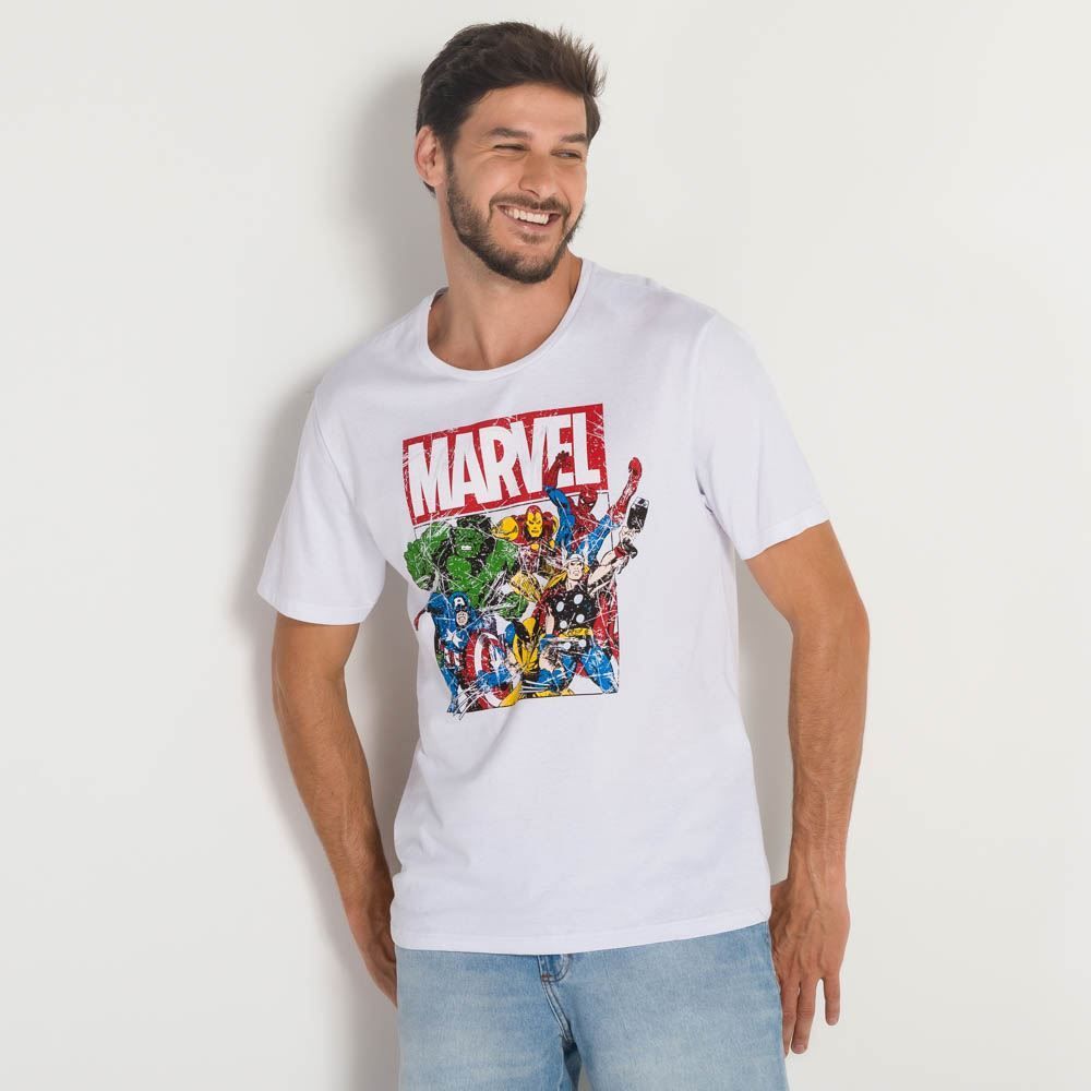 Camiseta Masculina Heróis da Marvel