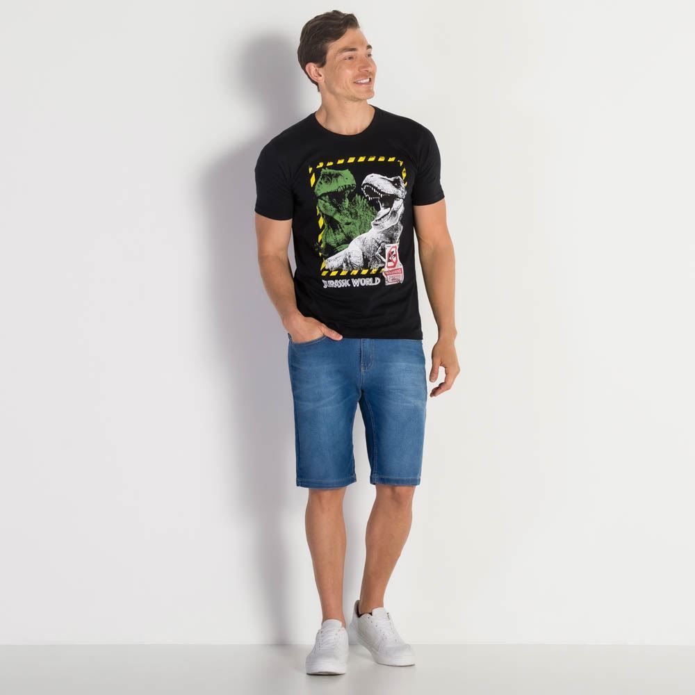 Camiseta Masculina Jurassic Park Warning BandUP