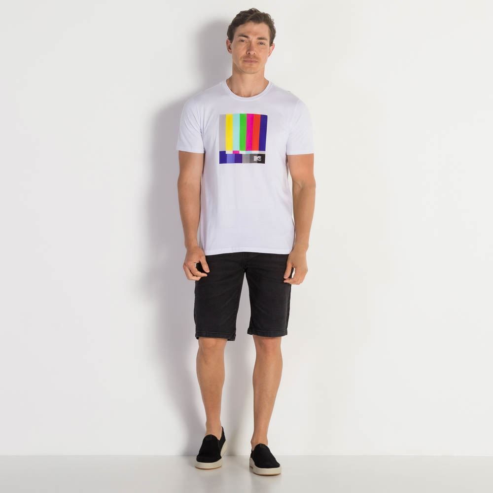 Camiseta Masculina M/Malha MTV Colors Banker