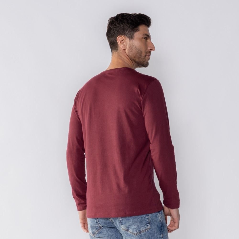 Camiseta Masculina Manga Longa de Algodão Marc Alain