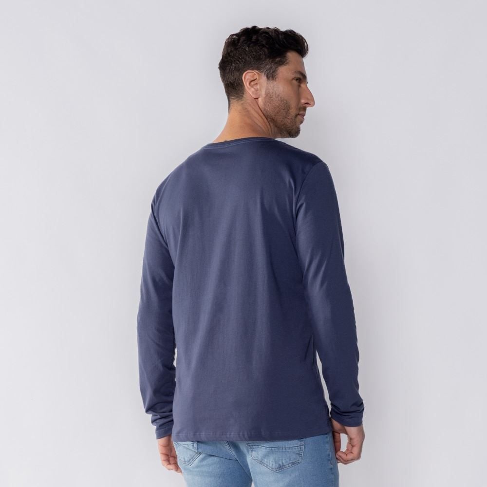 Camiseta Masculina Manga Longa de Algodão Marc Alain