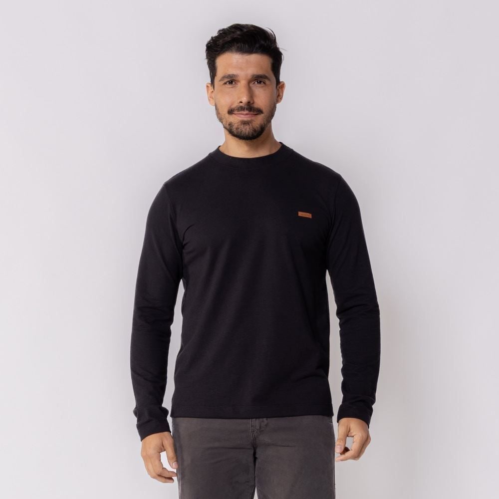 Camiseta Masculina Manga Longa De Malha Marc Alain 