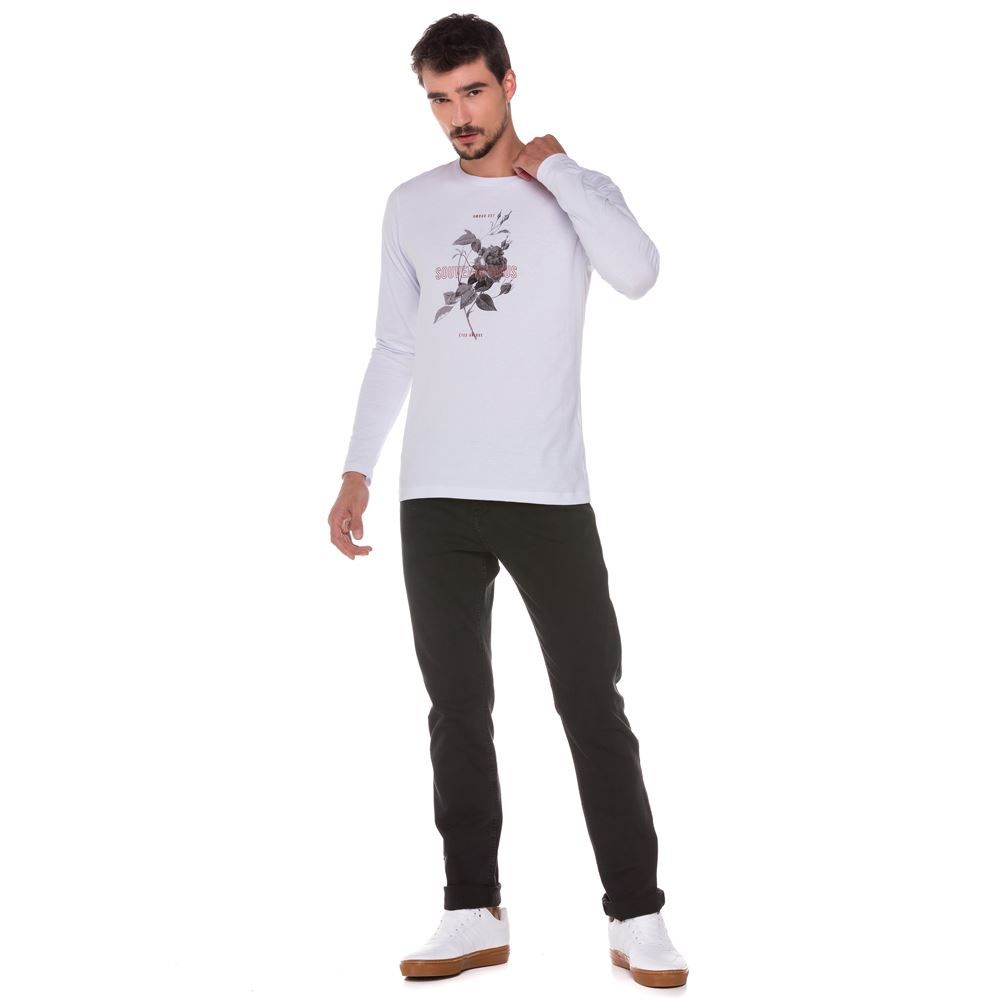 Camiseta Masculina Manga Longa Estampada Thing
