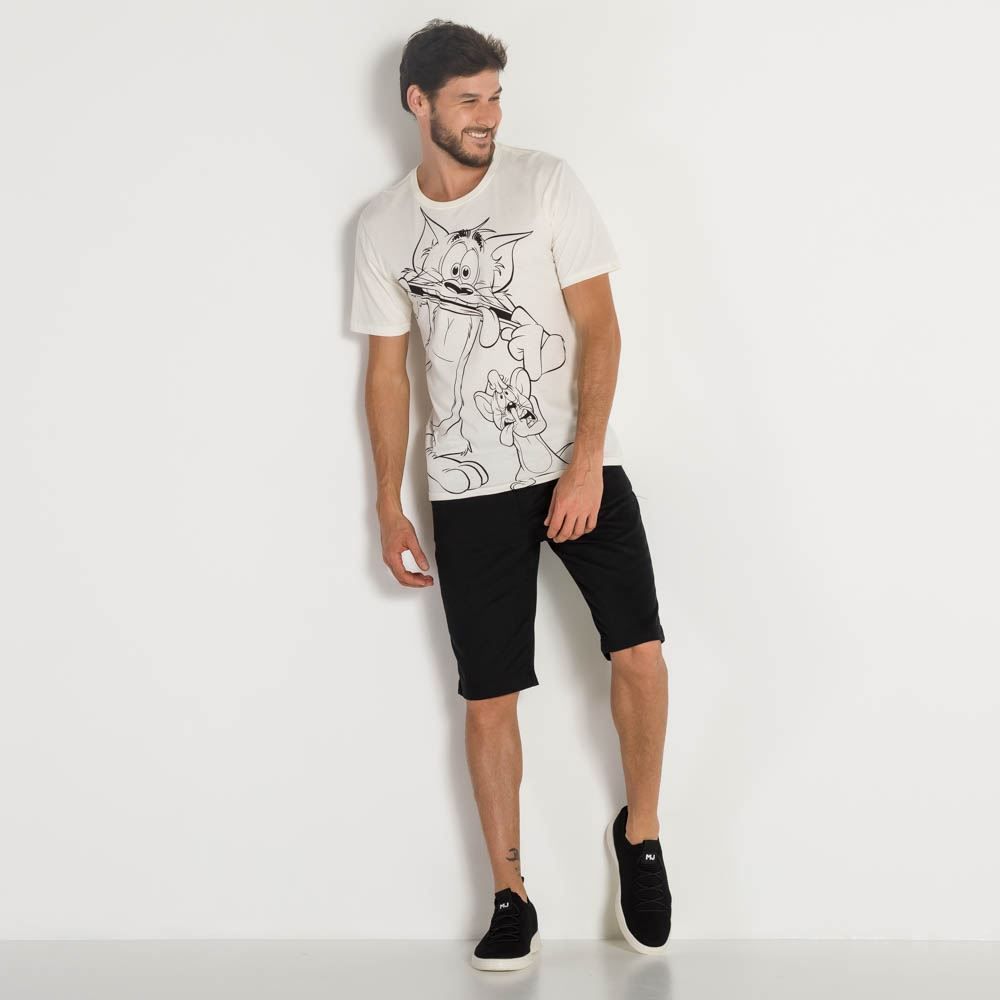 Camiseta Masculina Tom e Jerry Careta BandUP