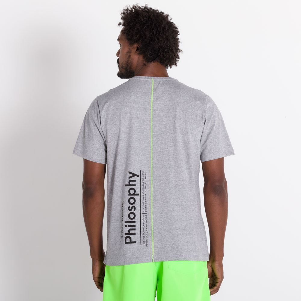 Camiseta Meia Malha com Detalhe Neon Thing