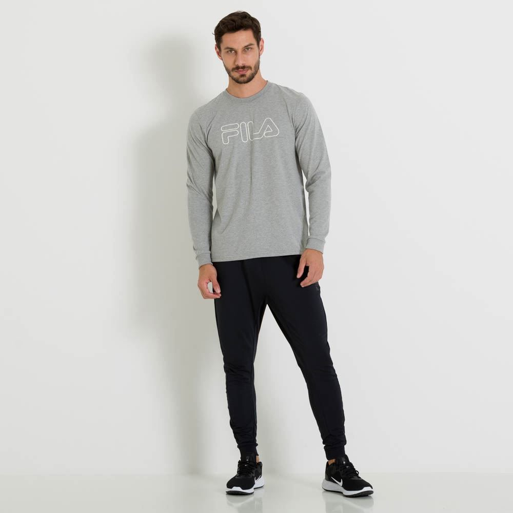 Camiseta Moletom Letter Outline Fila