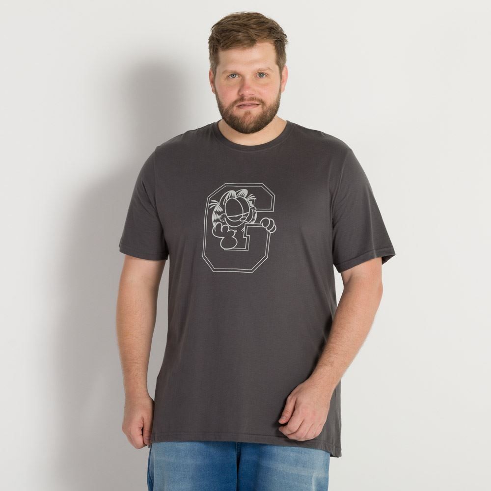 Camiseta Plus Size Garfield Clássico Banker