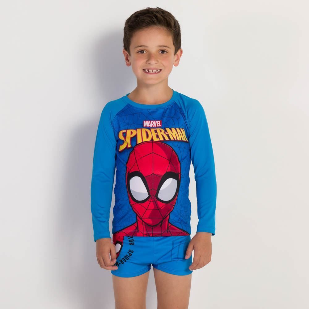 Camiseta UV Infantil 4 a 10 Anos Spider Man Marvel