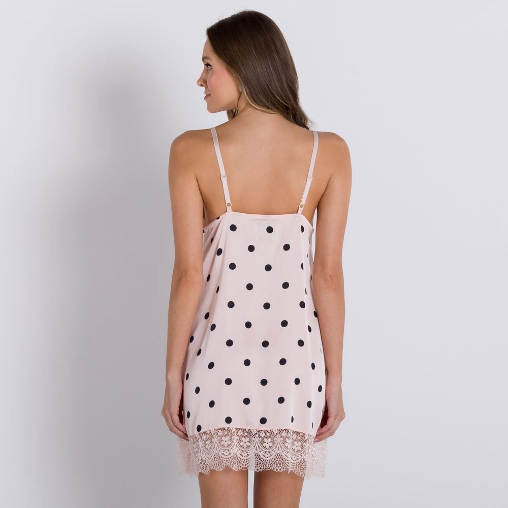 Camisola Cetim Estampado Poa Camila Moretti